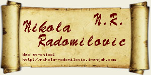 Nikola Radomilović vizit kartica